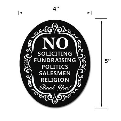 ISO9001 No Soliciting Custom Reflective Sign Board For Home Safety