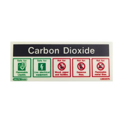 Waterproof Photoluminescent Fire Fighting Equipment Symbols Fire Extinguisher Co2 Sign