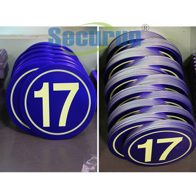 Adhesive luminescent Aluminum Blue Reflective House Numbers Sign For Mailbox