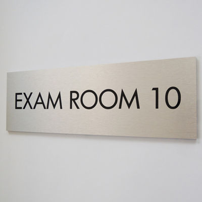 Square Business Photoluminescent Signage Stainless Steel Restroom Signs